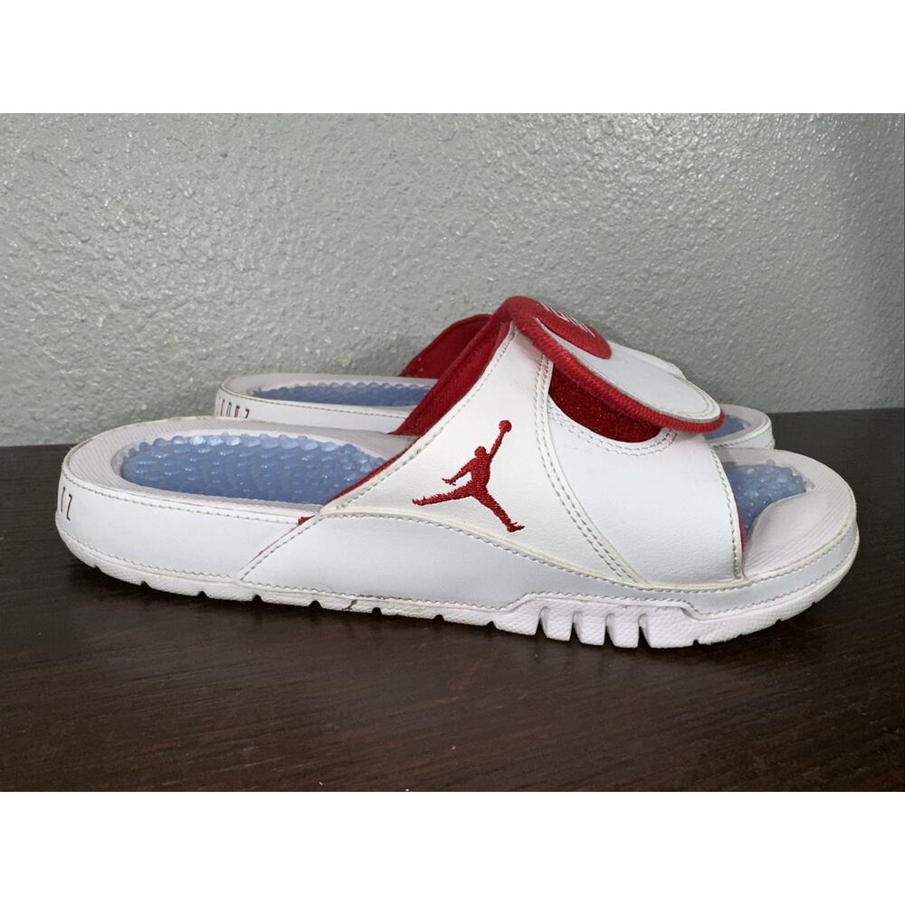 Jordan Hydro Xi Retro Slides Size 8 White Red Bla… - image 3
